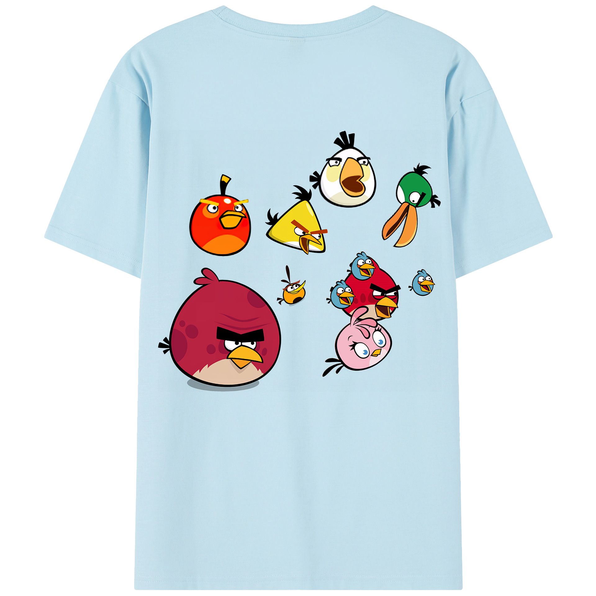 （画像用） Angry Birds アングリーバード 綿100％半袖Tシャツ（背面プリント）
